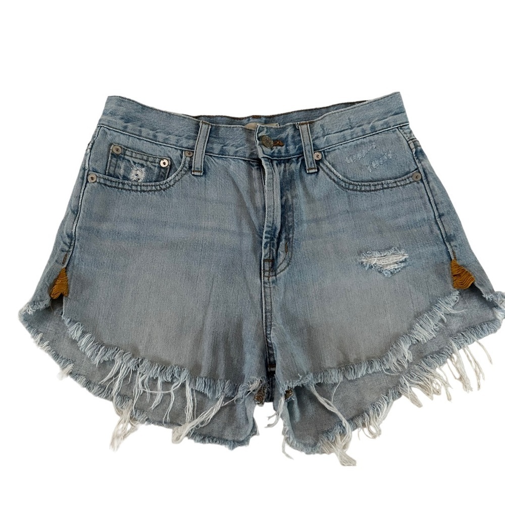 Madewell The Perfect Summer Jean Fringe Shorts Size 26 - Picture 3 of 17